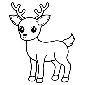recommend clip art: Christmas deer line art vector illustration