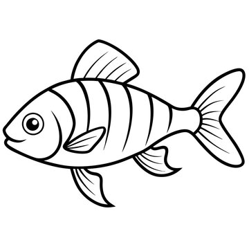 recommend clip art: fish line art vector illustration