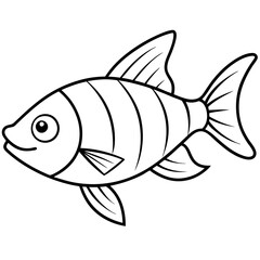 fish line art vector illustration