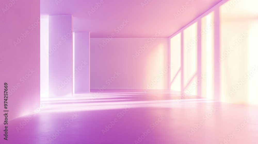 Poster soft light purple background with delicate lighting and smooth textures, creating a serene and vibra