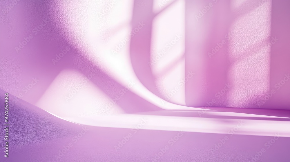 Poster soft light purple background with gentle shadows and smooth textures, offering a serene and inviting