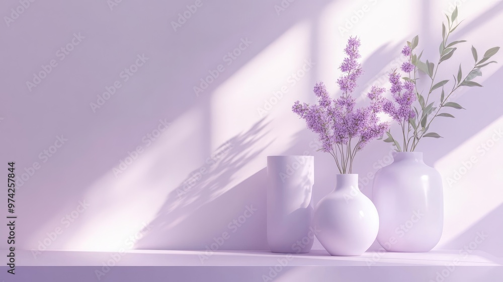 Poster soft light purple background with subtle lighting and smooth textures, creating a calming and inviti