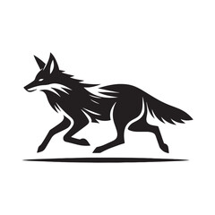 Obraz premium Stylish coyote silhouette for versatile artistic projects - Coyote illustration - minimallest coyote vector 