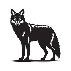 Obraz premium Creative coyote silhouette for unique digital and print media - Coyote black vector 