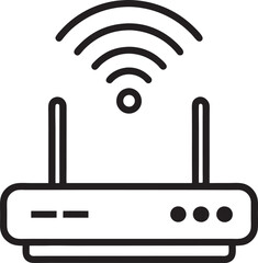 router icon vector, wifi router black and white.