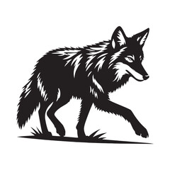 Simplified coyote silhouette for various artistic and digital projects - Coyote black vector

