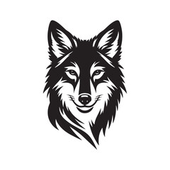 Detailed coyote silhouette for unique creative media - Coyote illustration - minimallest coyote vector
