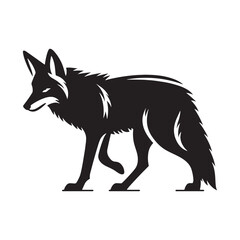 Fototapeta premium Elegant coyote silhouette for innovative digital artwork - Coyote black vector 