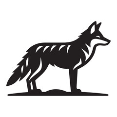 Stylish coyote silhouette for versatile media and print applications - Coyote black vector
