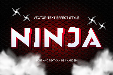 ninja night knight japan typography editable text effect font style template design background © SystemDirect