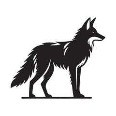 Elegant coyote silhouette for diverse artistic applications - Coyote black vector

