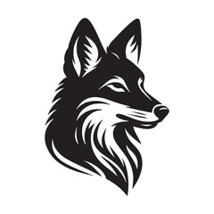 Detailed coyote silhouette for modern creative projects - Coyote illustration - minimallest coyote vector
