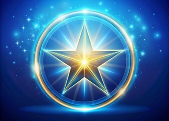 The star within a circle symbol, often representing unity, protection, and spiritual guidance, shines brightly against