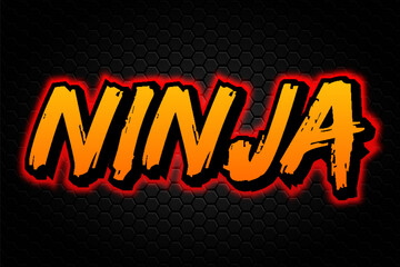 ninja logo text japan design typography editable text effect font style template background © SystemDirect