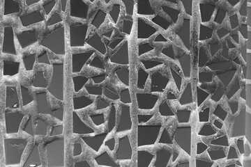 mosaic tile background in black and white film negative