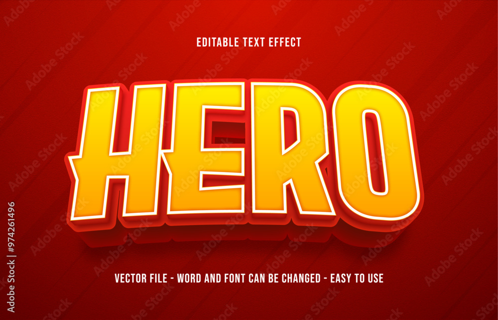 Poster super hero editable text effect, power text style effect