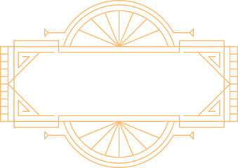 Vintage art deco golden frame or divider