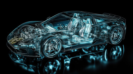 Transparent Sports Car.