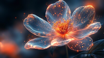 A space flower, transparent, with a Universe within
