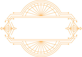 Retro art deco ornament golden frame or underline