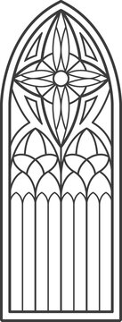 recommend clip art: Medieval gothic church or cathedral glass window
