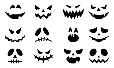 Fototapeta premium Scary face set
