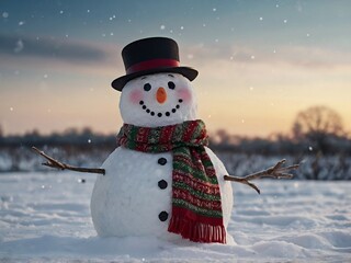 Obraz premium snowman in the snow