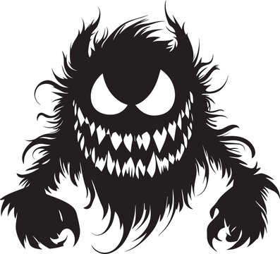 recommend clip art: scary halloween monster vector silhouette black