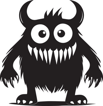 recommend clip art: scary halloween monster vector clean simple black