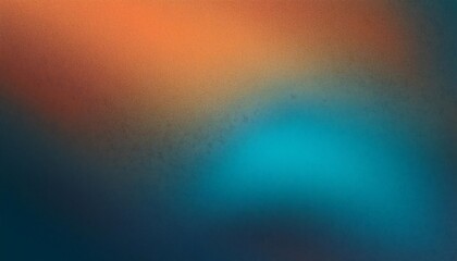 Grainy and Noisy Texture Poster Background in Brown, Orange, and Blue with Dark Moody Teal and Turquoise Hues, Creating an Abstract and Artistic Design with Depth and Atmosphere