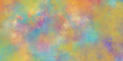 Light multicolor pastel watercolor background paper texture, Soft and cloudy Rainbow gradient watercolor background, bright Abstract brush painted watercolor drawing texture.