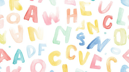 Watercolor Alphabet Pattern.