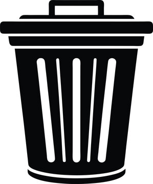 recommend clip art: Wastebasket silhouette Vector Icon, Illustration on black and white.