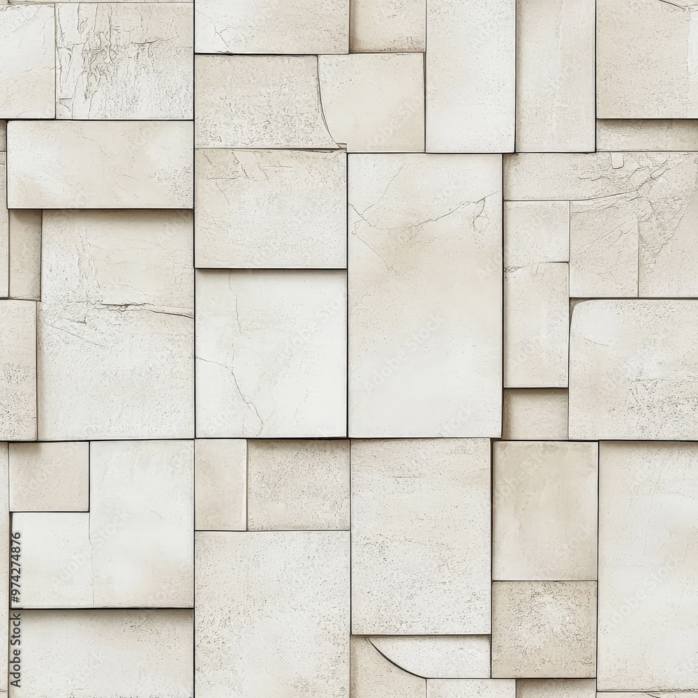 Aufkleber this image features a collection of beige stone slabs arranged in a geometric pattern. the slabs hav