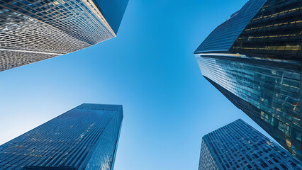 Fototapeta premium skyscrapers in the city with bottom camera