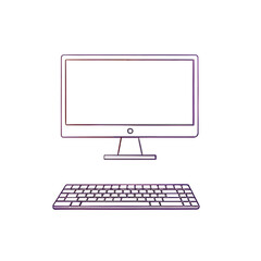 Fototapeta premium computer monitor and keyboard llustration, isolated png, transparent background, working space , programmer, IT