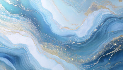 Fototapeta premium Tło abstrakcyjne do projektu, tekstura marmuru, niebieski kolor, wzór w kształcie fal, tapeta