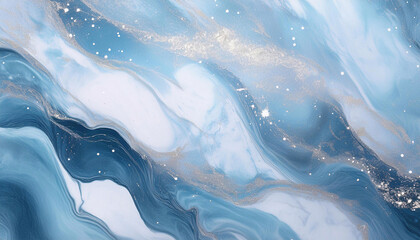 Fototapeta premium Tło abstrakcyjne do projektu, tekstura marmuru, niebieski kolor, wzór w kształcie fal, tapeta