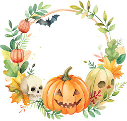 Watercolor Halloween Frame Template