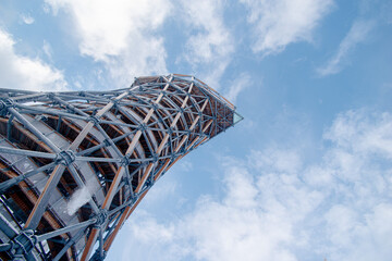 outlook tower in High Tatras, magic scenic romantic winterland background