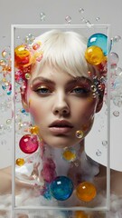 A Surreal Journey of Fantasy and Beauty Through Vibrant Bubbles and Creative Expression