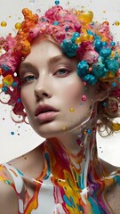 A Surreal Journey of Fantasy and Beauty Through Vibrant Bubbles and Creative Expression