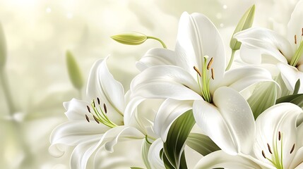 Obraz premium White Lilies Bouquet