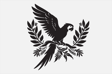 A beautiful cuie Parrot silhouette design.