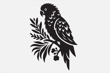 A beautiful cuie Parrot silhouette design.