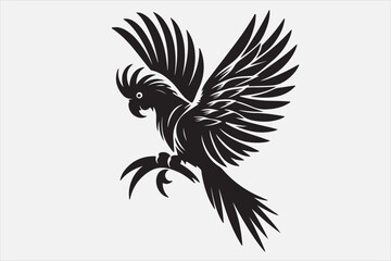A beautiful cuie Parrot silhouette design.