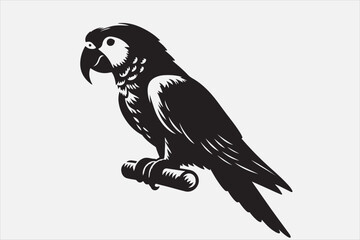 A beautiful cuie Parrot silhouette design.