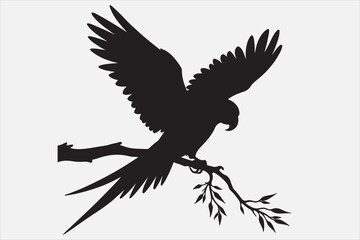 A beautiful cuie Parrot silhouette design.