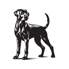 Simplified dog silhouette for versatile digital and print media - Dog illustration - minimallest dog vector
