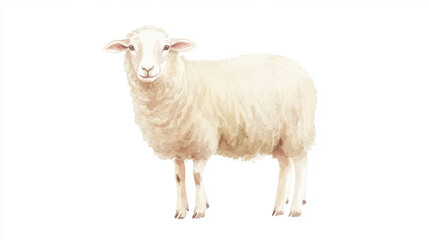 Fototapeta premium Watercolor Sheep Illustration.